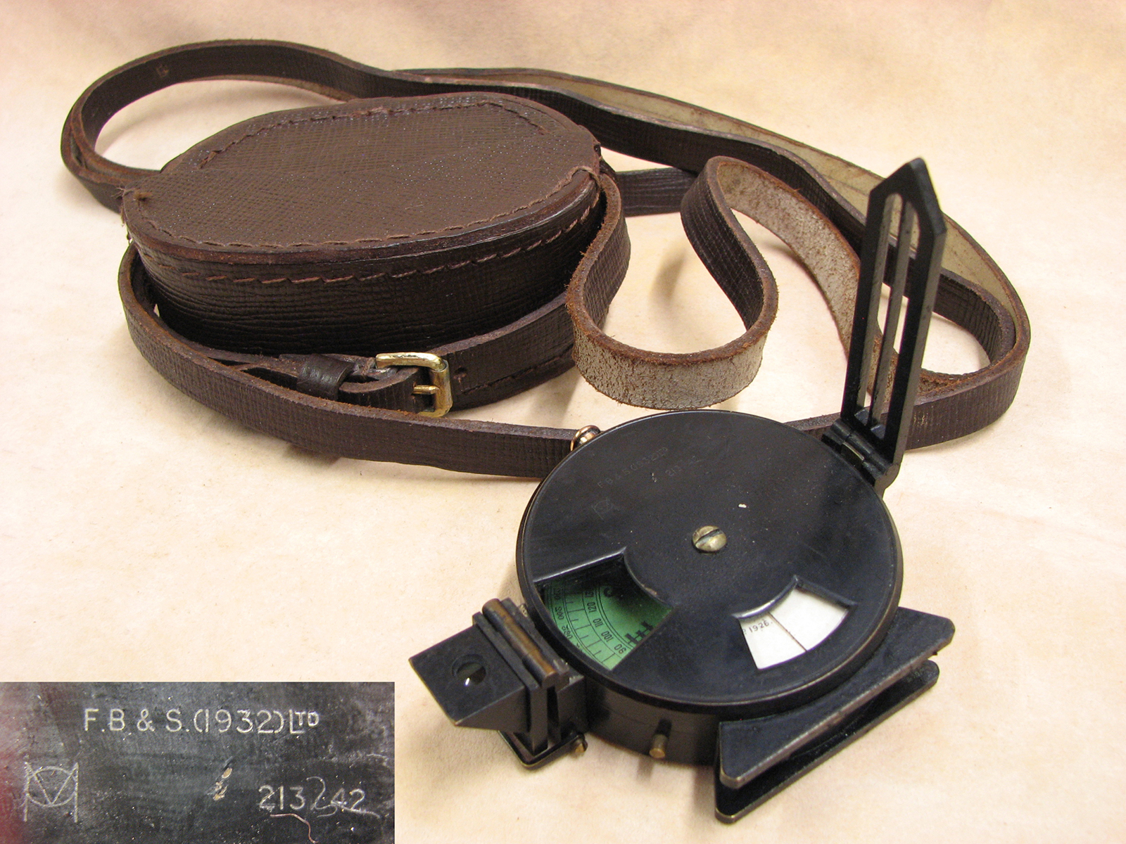 WW2 Francis Barker & Son MO Angle of Sight compass clinometer 